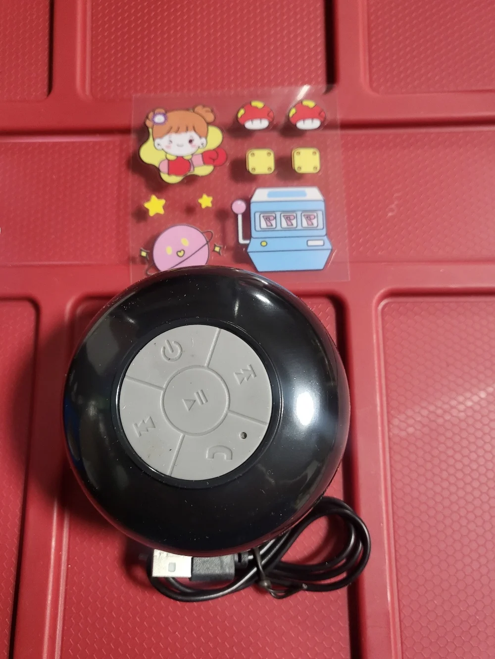 Portable Bluetooth Shower Speaker with Built-In Microphone W/stickers